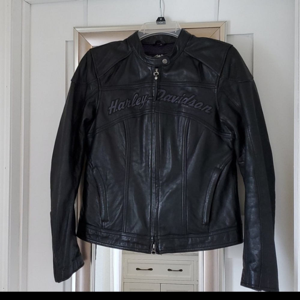 Leather motorcycle riding jacket